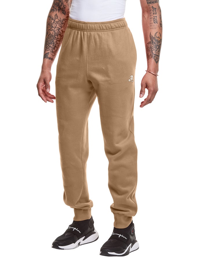 Champion Herre Joggingbukser Khaki - Classic Fleece - Danmark CQU-548269